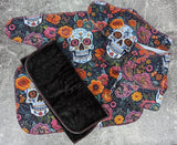 Skulls faux embroidery bamboo stretch french terry (Stretchy Preflat + Trifold cloth diaper)