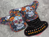 Skull faux embroidery (BSFT Hybrid cloth diapers)