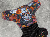 Skull faux embroidery (BSFT Hybrid cloth diapers)