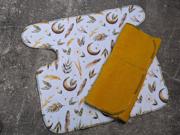 Golden Moon bamboo stretch french terry (Stretchy Preflat + Trifold cloth diaper)