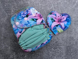 Lillies | Petite Hybrid Fitted | cloth diapers | handdyed soaker | Fitted diaper | bamboo spandex